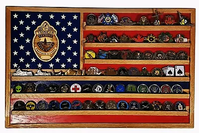 Vermont State Police / Trooper Challenge Badge Coin Display 70-100 Coins TRAD • $149.99