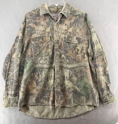 Wrangler Rugged Wear Mens Camo Shirt XL Green Real Tree Hunting • $18.99