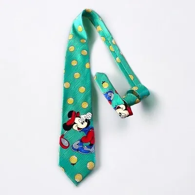 Vintage Disney Silk Golfers Tie Men’s 4 Inch Golf Mickey Mouse Made In Italy • $27.95