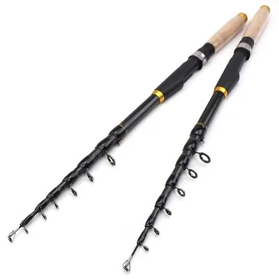 $22.86 • Buy New Carbon Fiber Fishing Rod Short Pocket Spinning Pole Telescopic Fishing Rod
