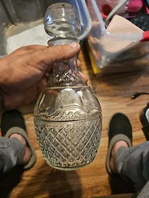 Boxt Glass Crown Royal Decanter Bottle Clear Vintage • $20