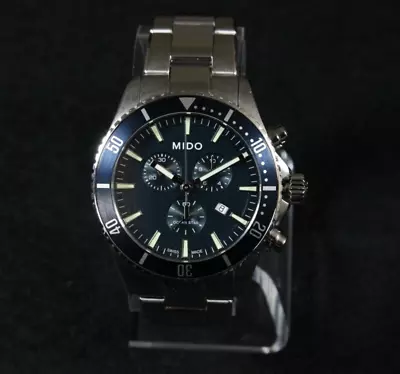 Mido Ocean Star Chronograph Quartz Blue Dial Steel Watch M026.417.11.041.00 • $200