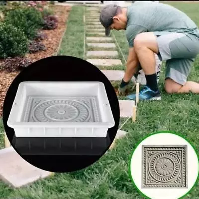 Square Concrete Pavement Mold Carved Path Brick Maker Garden Road Paving Mould • $43.99