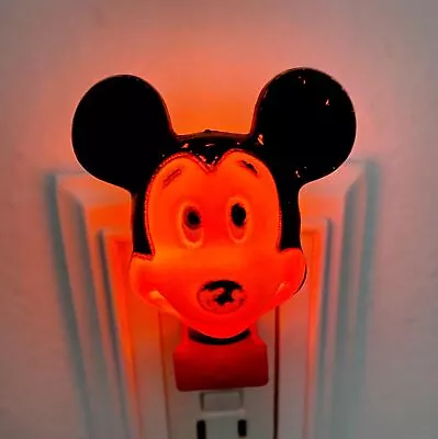 Vintage WORKING 1960’s Walt Disney Mickey Mouse Plug In Night Light Nite Lite • $13.99