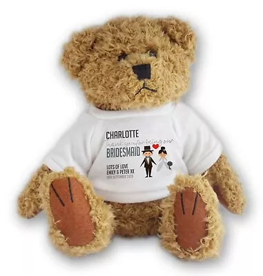 £12.95 • Buy Personalised BRIDESMAID Wedding Teddy Bear Thank You Gift - NTED3