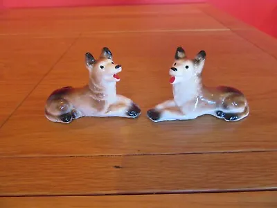 Vintage Fairground Plaster Chalkware Alsatian Dogs Retro 50’s Kitsch Ornaments  • £12