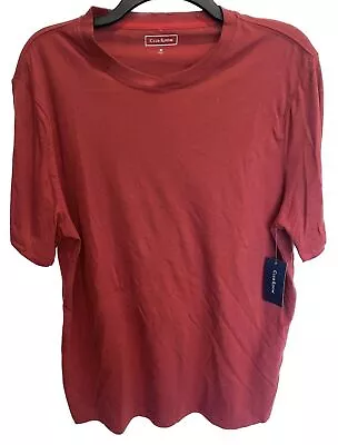 Club Room Mens Chatham Knit Short Sleeve T Shirt Red Multiple Large • $2.32