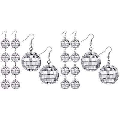  10 Pairs 70s Earring Disc Drop Disco Earrings Women’s Jewelry Clothing • £11.47