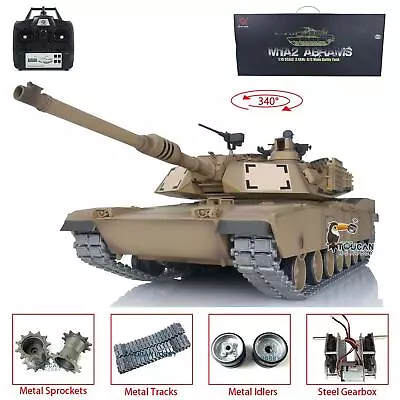 2.4G 1/16 Henglong 7.0 Upgraded M1A2 Abrams RTR RC Tank 3918 Metal Tracks Idlers • $233.93