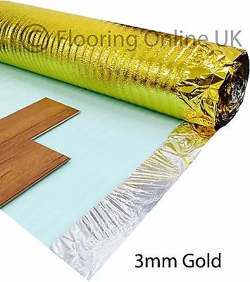 15m2 Deal - 3mm Comfort Gold - Acoustic Underlay For Wood & Laminate - Sonic • £26.50