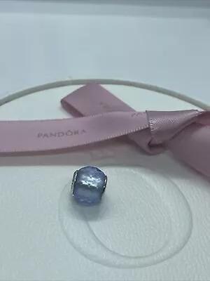 Pandora Blue Petite Faceted Murano Glass Charm 791499 Retired Authentic Ale • $38