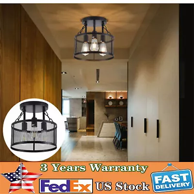 3 Light Farmhouse Loft Rustic Chandelier Pendant Ceiling Light Fixture Lamp • $32.90