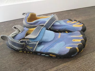 Vibram Five Fingers Sz 37 Komodo Sport Barefoot Running Blue/Yellow/Gray • $16