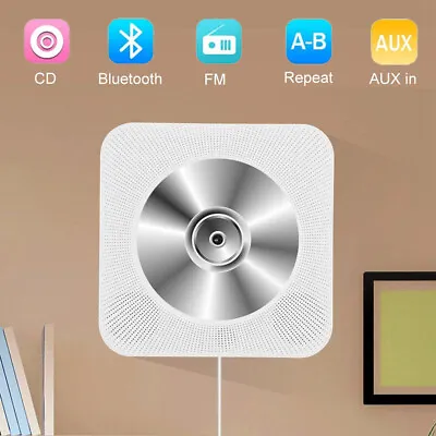 Wall Mount Bluetooth CD Player MP3 WMA CD-RW USB 3.5mm AUX A-B Repeat W/ Remote • £50.81