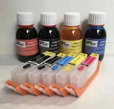 EPS Edible Ink & Refill Cartridges Compatible Canon TS705 TS6530 TS705A Printer • £44.95