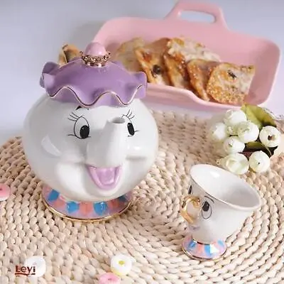 Teapot Cute Cartoon Beauty And The Beast Coffee Pots Mug Mrs Potts Chip C • $27.99