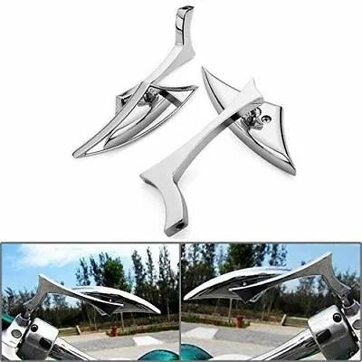  Motorcycle Chrome Spear Blade Mirrors 4 Harley Davidson Sportster Dyna Softail • $33.96