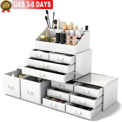 Makeup Cosmetic Organizer Storage Box Large Capacity Plastic Jewelry Organizer • $31.34