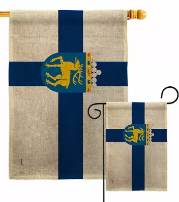 Province Of Finland Coat Arms Åland Burlap Garden Flag Yard House Banner • $20.95