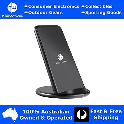 NEWAVE Aluminium Alloy 10W Qi Wireless Charger Fast Charging Stand LED Indicator • $23.99