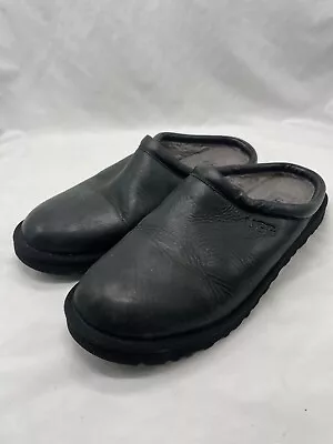 UGG Classic Clog 1011413 Black Size 13 Sheepskin Lined Leather Slipper Shoes Men • $43.99