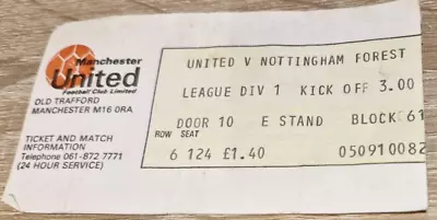 Ticket Stub-  16 September 1978-  Manchester United V Nottingham Forest • £5.99