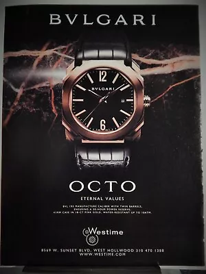 Bulgari Octo  Luxe Watch / Rolex Oyster Watch  Original Vtg 2012 Advertisement • $15.43