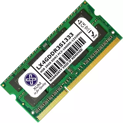 XUM 4GB 8GB Memory RAM Laptop PC3-10600 (DDR3-1333) 204 Non-ECC Unbuffered Lot • £4.94