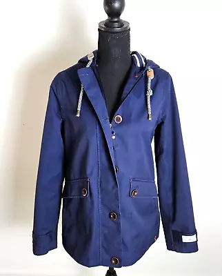 Joules Jacket Womens Sz Small S Waterproof Navy Mariners Grade Rain Coat Outdoor • $45