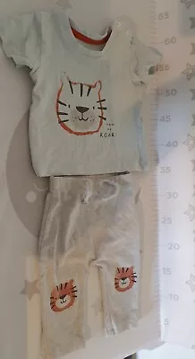 Baby Long Sleeve Tiger Top And Bottoms Set 0-3 Months (WB000) • £2.99