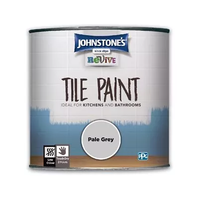 Johnstones Revive Tile Paint 750ml Pale Grey - Ceramic Gloss Finish • £19.49