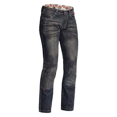 Halvarssons Blaze Lady Motorcycle Denim Washed Blue Jeans Short Leg Size 12 (40) • £79.99