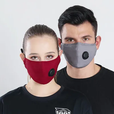Reusable & Washable Cotton Fabric Face Dust Mask With Respirator & PM2.5 Filter  • £3.99