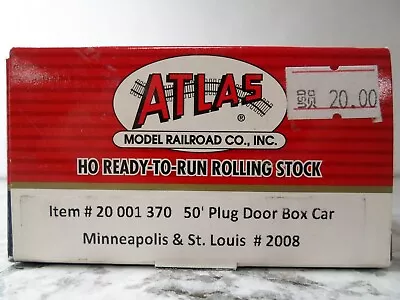 Atlas 50ft. Plug Door Box Car Minneapolis & St. Louis #2008 • $20