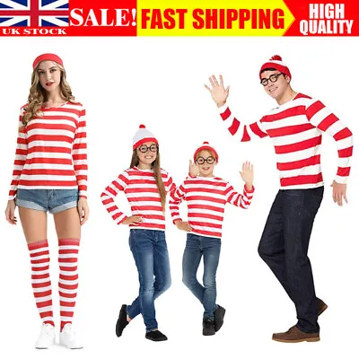 Adult Boys / Girls Wheres Wally World Book Day Week Cosplay Fancy Dress Costume • £17.99