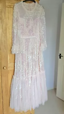 Needle & Thread Audrey Ankle Gown UK 12 Pink Worn Once & In Beautiful Condition • £180