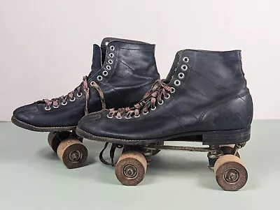 Vintage Official Roller Derby Skates With Wooden Wheels Men's * See Add * • $49.99