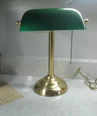 Brass Bankers Lamp Library/Piano Table Study Lamp/Retro Lighting 1970's Lamp • $60