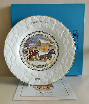 Coalport England Christmas Plate 1978 Pratt Prints Alas! Poor Bruin Boxed • £4.50