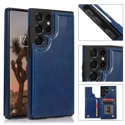 For Samsung S24 S23 S22 S21 S20 S10 Ultra Plus FE Note Leather Wallet Case Cover • $14.39