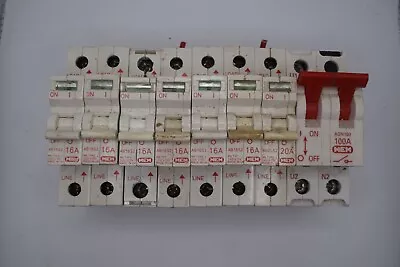 MEM 16A 20A And Main Switch Type 2/B M6 240/415v Single Pole MCB  * USED * Lot • £55