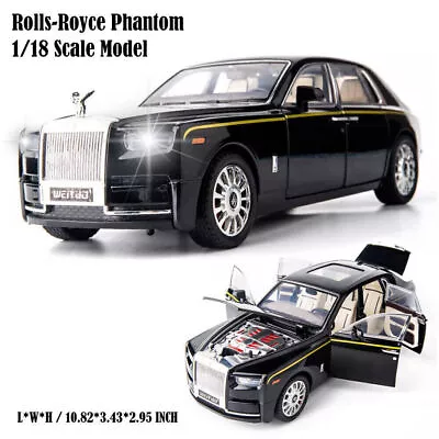 Rolls-Royce Phantom 1:18 Scale Diecast Vehicle Model Car Toy Collectio F1R2 • £44.98