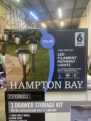 6 Hampton Bay Solar LED Pathway Lights - Oil Rubbed Bronze - 1003 459 237 - NEW • $60