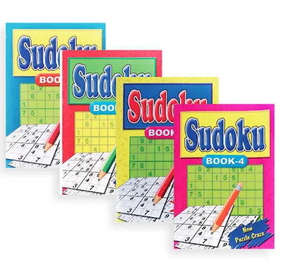 SET OF ALL FOUR (4) SUDOKU BOOKS A5 SIZE -  111 X MATHS PUZZLES PER TRAVEL BOOK • £6.49