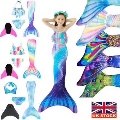 Mermaid Tails Swimsuit Girls Princess Bikini Set Beach Swimming Pool Costume Hot • £15.82