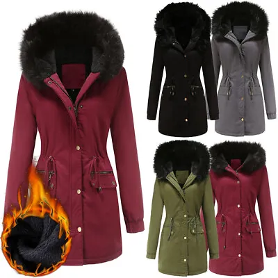 £26.99 • Buy Womens Winter Coat Ladies Girls Drawstring Long Hooded Warm Jacket UK Size 8-16