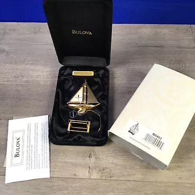 Bulova Miniatures Sailboat Clock B0402 Brass Polished • $139.99