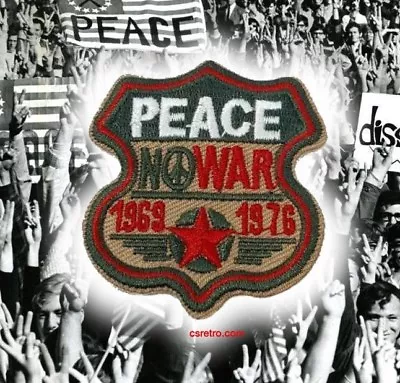 Peace No War 1969 1976 Vietnam Hippie Badge Vintage Retro Style Iron On Patch  • $4.75