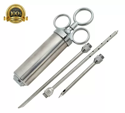 Grill Stainless Steel Meat Marinade Injector 2 Oz Flavor Needle Cooking Syringe • $16.99