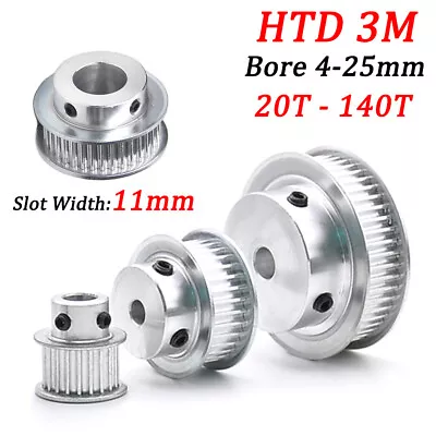 HTD 3M Timing Belt Pulley With Step 20T-150T Bore 4-25mm For 10mm Wide Belt CNC • $5.13